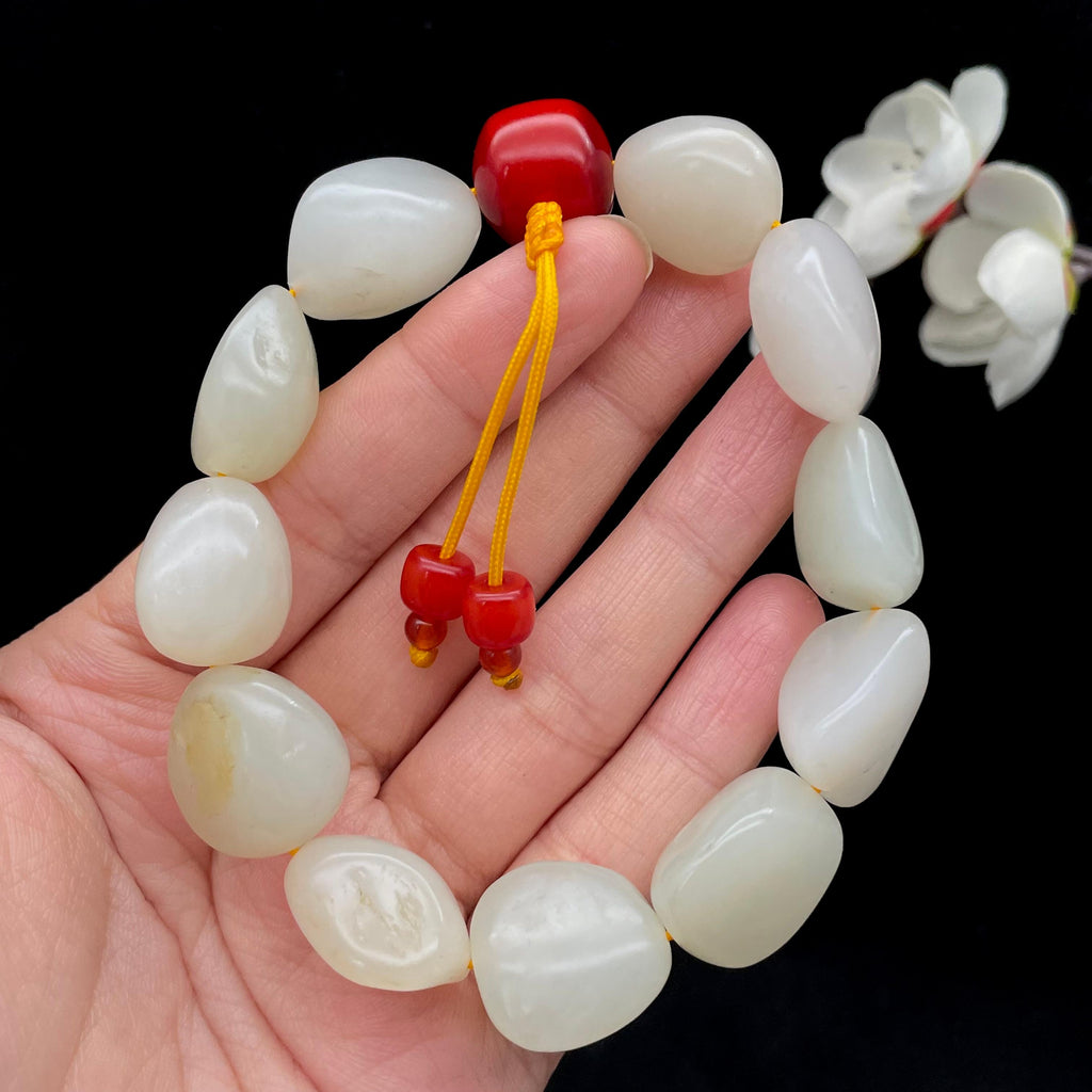 和田玉白玉籽料【精品手串】（66g）