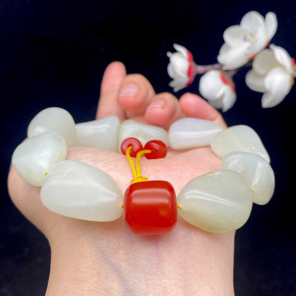 和田玉白玉籽料【精品手串】（83g）