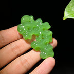 和田玉碧玉冰底苹果绿太湖石挂件（25.2g）