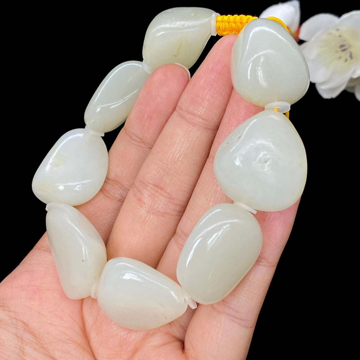 和田玉白玉籽料【精品手串】（99.6g）