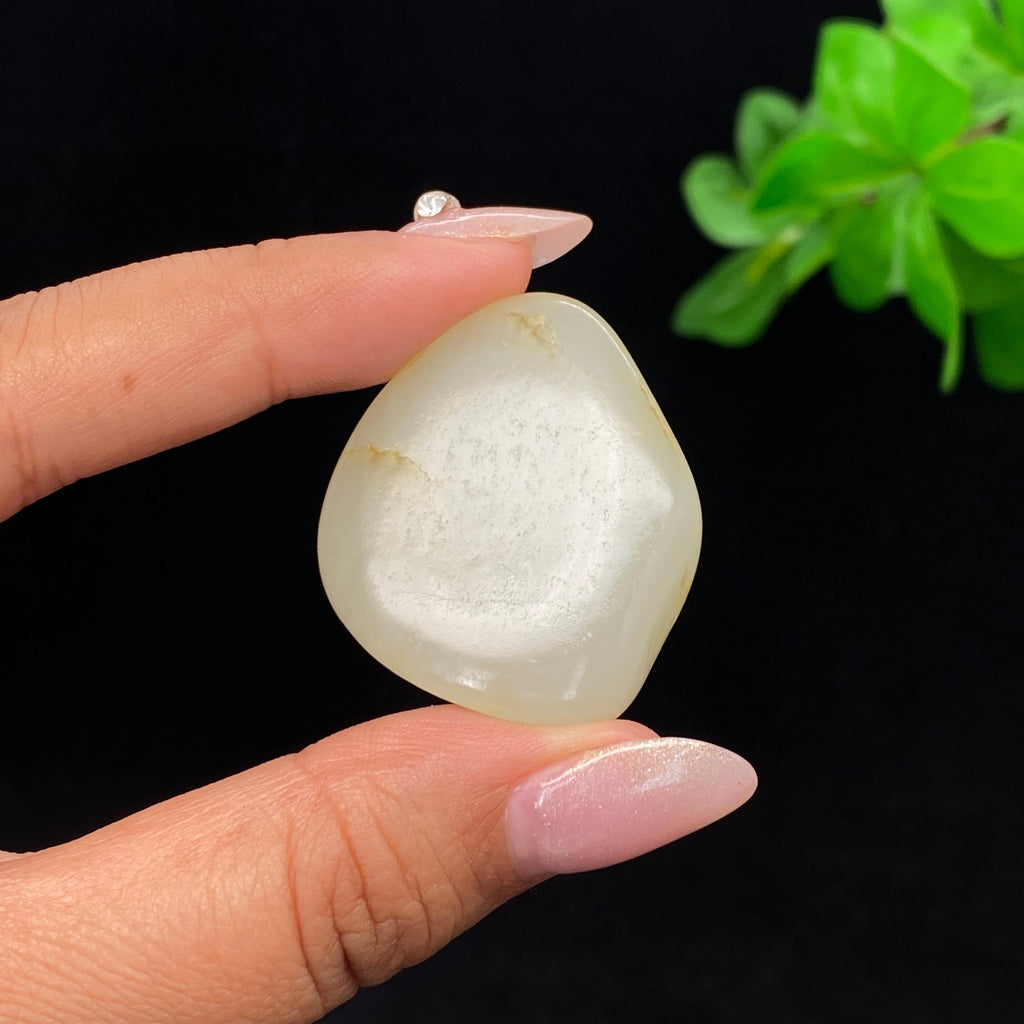 和田玉白玉带黄皮籽料挂件（25g）