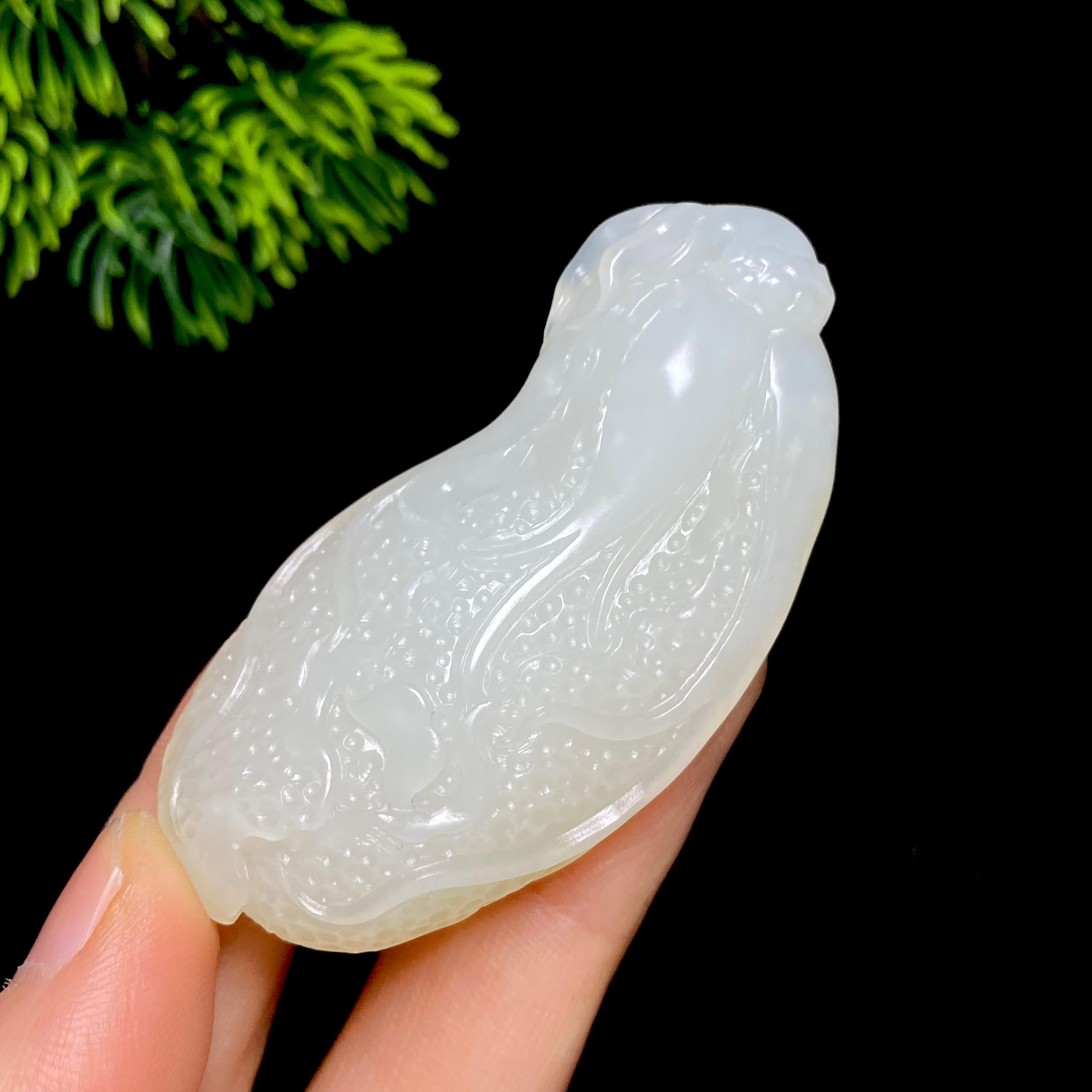 和田玉籽料白菜挂件（38.8g）