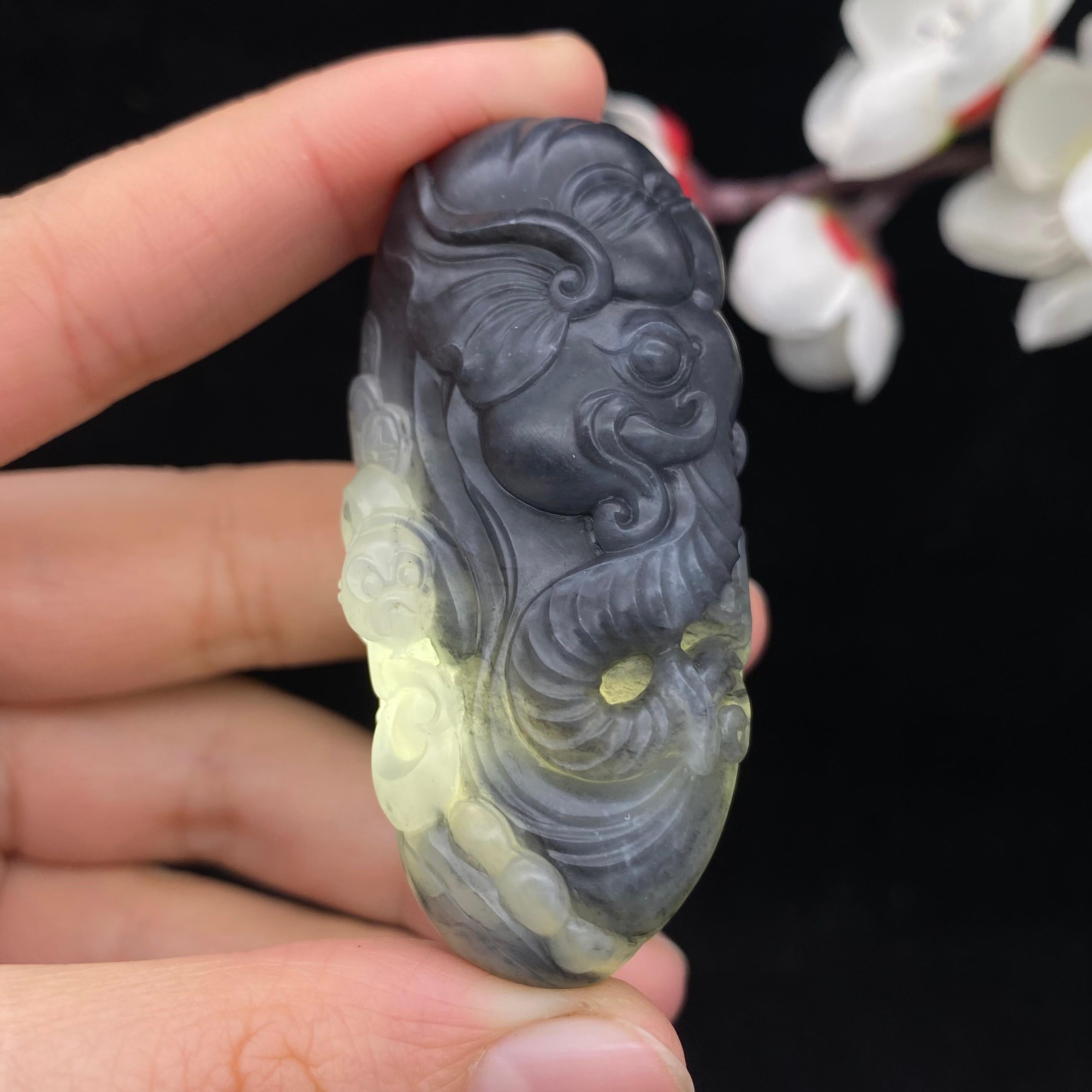 和田玉青花籽料【封侯拜相】（41.4g）