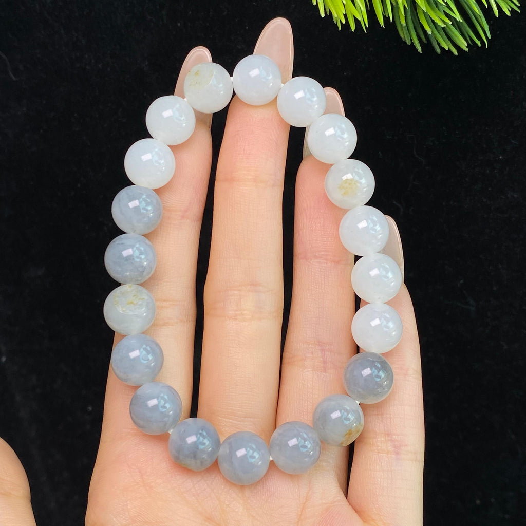 和田玉籽料青花圆珠手串（30.8g）