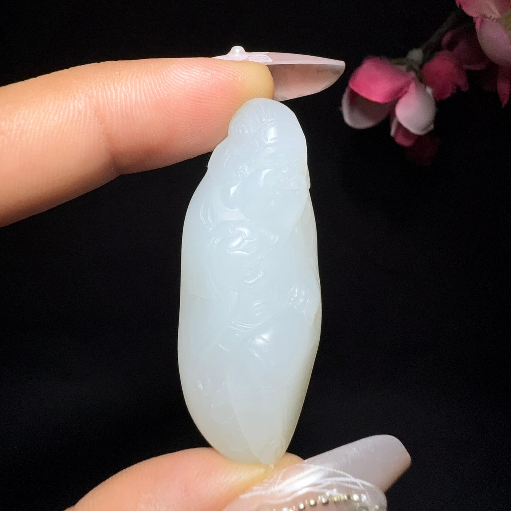 和田玉籽料挂件财神（19.9g）