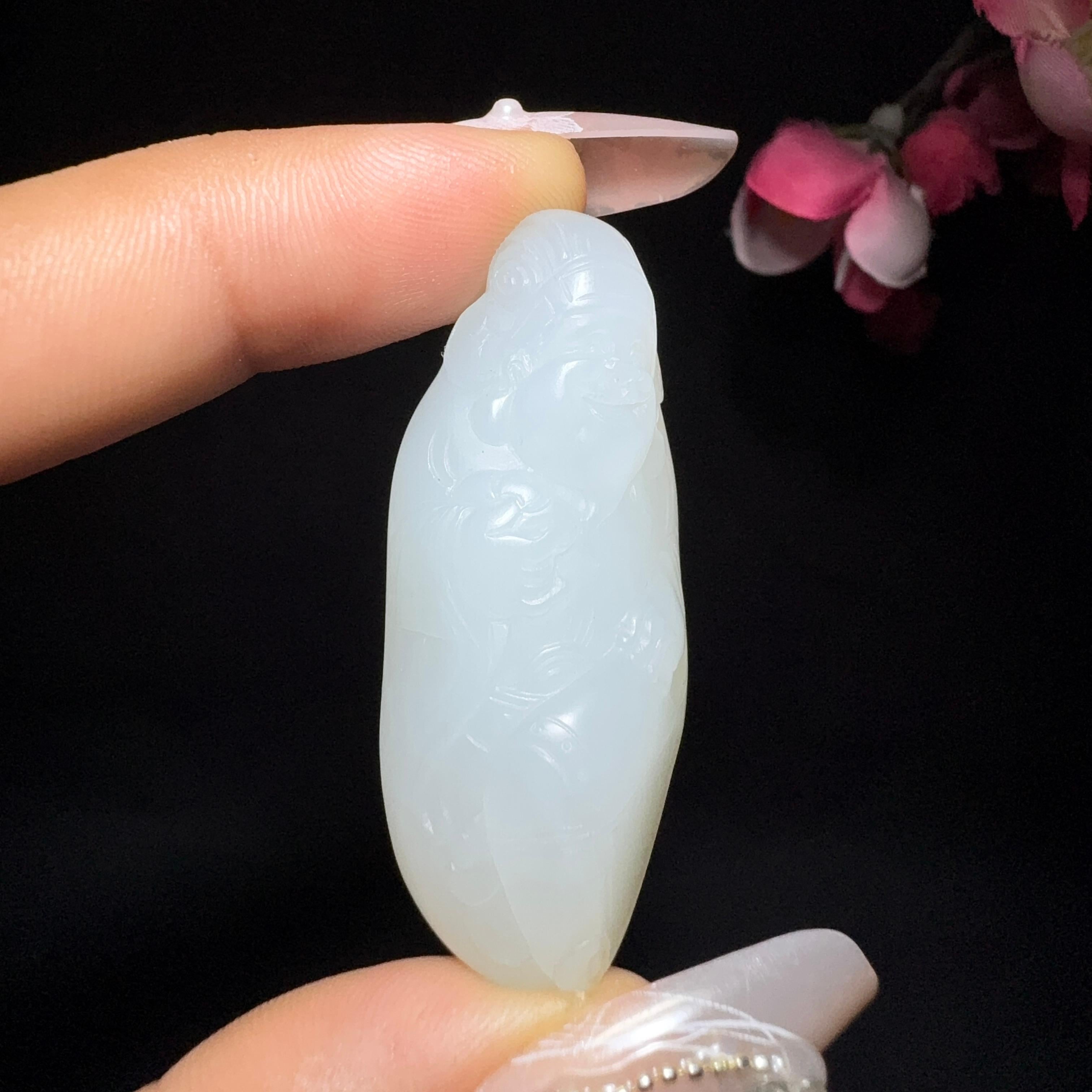 和田玉籽料挂件财神（19.9g）