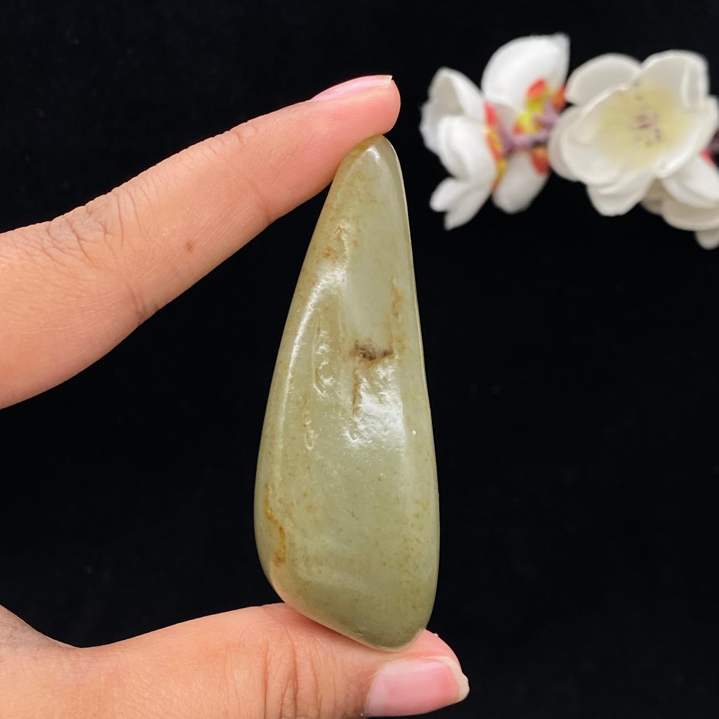 和田玉洒金皮籽料手把件（99.2g）