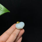 收藏级金镶玉羊脂白玉屁桃爱心挂件（12.5g）