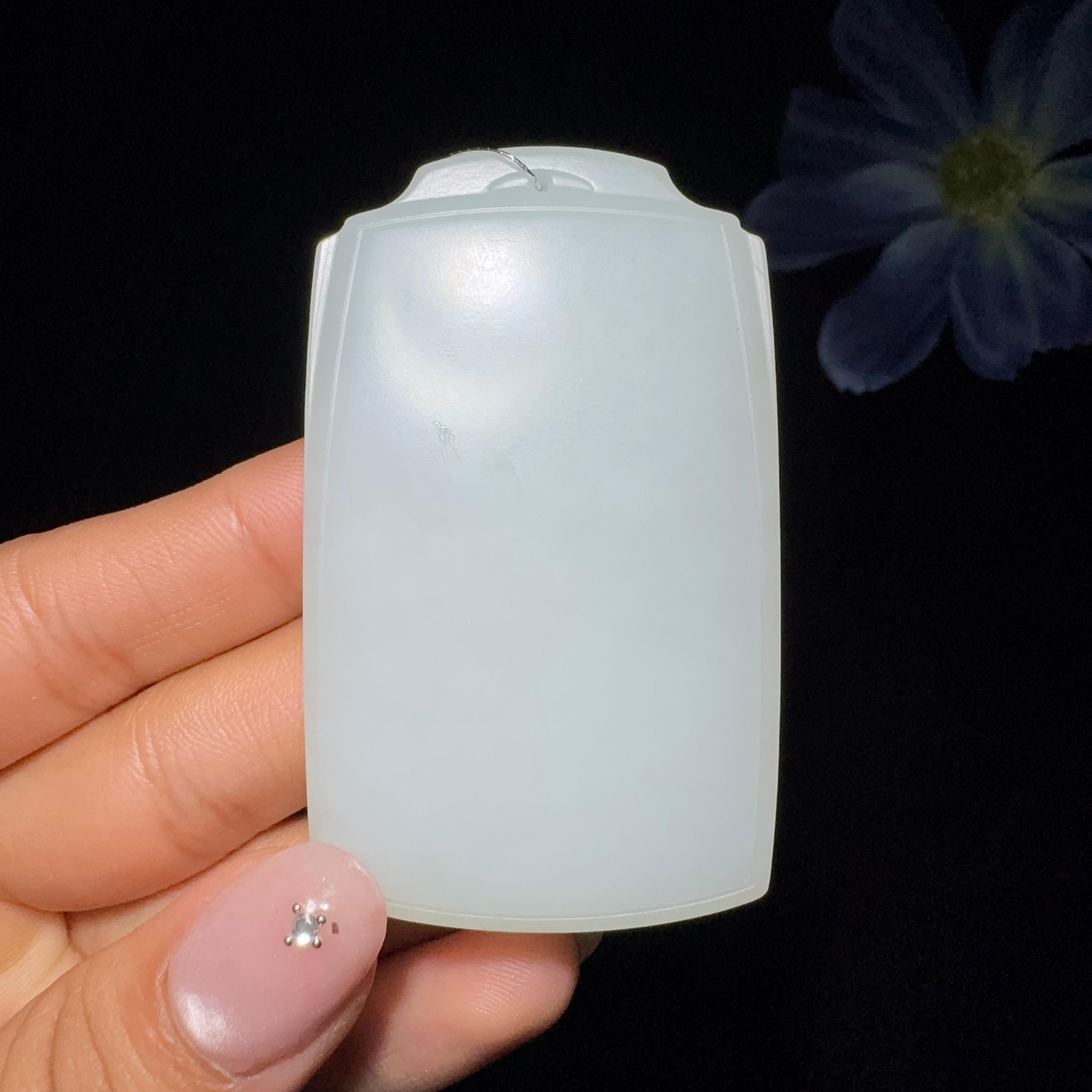 秒杀和田玉白玉平安无事牌（68.2g）