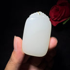 和田玉白玉平安无事牌（38.7g）