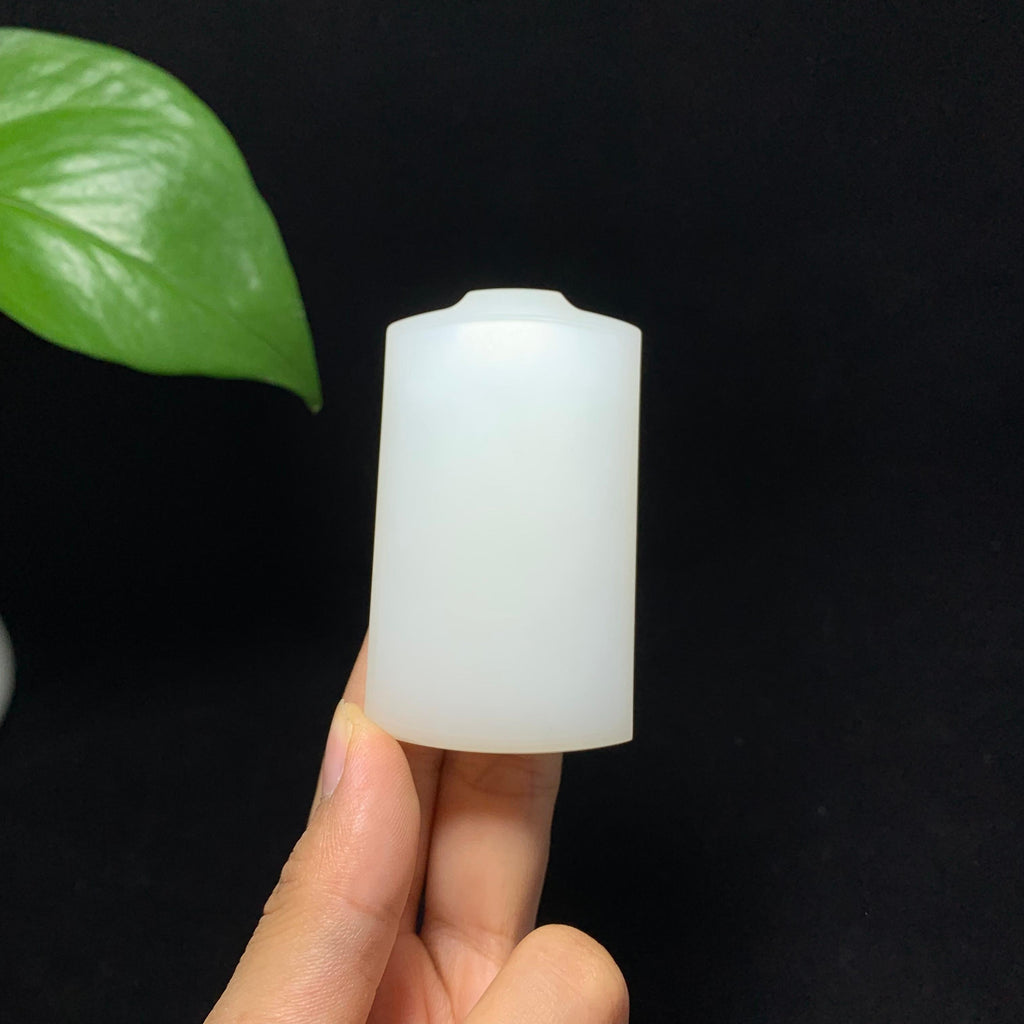 毕业级和田山料羊脂白玉无事牌挂件（73.5g）