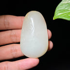 和田玉籽料洒金皮观音牌子（40.3g）