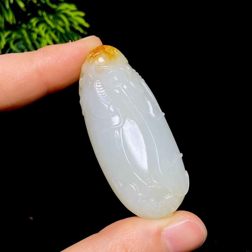 和田玉籽料玉兰花（35.5g）