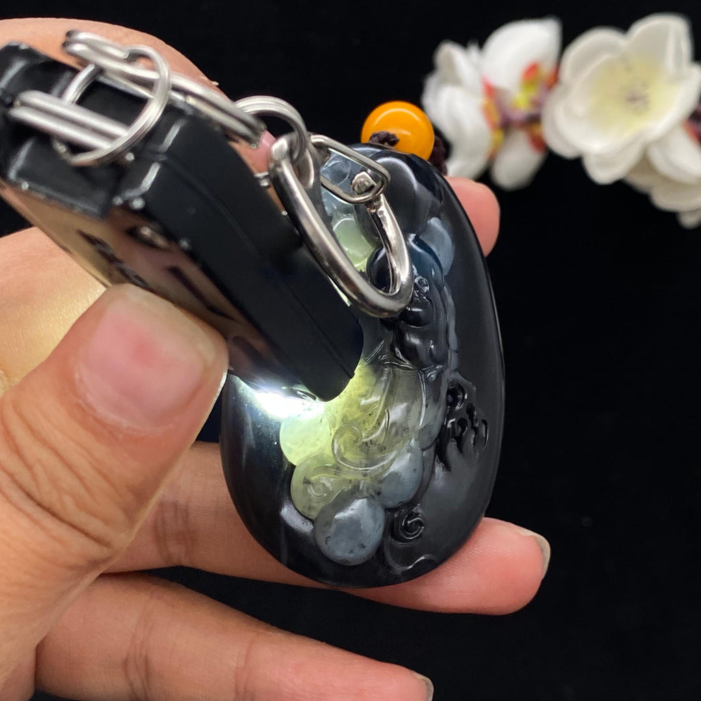 和田玉青花籽料【多子多福】大挂件（73.1g）
