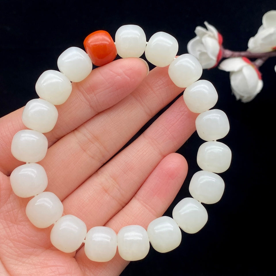 和田玉-白玉【老型珠手串】（44g）