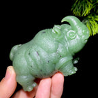 和田玉碧玉犀牛（263.6g）