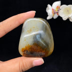 和田玉聚黄皮青花籽料手把件（95.5g）