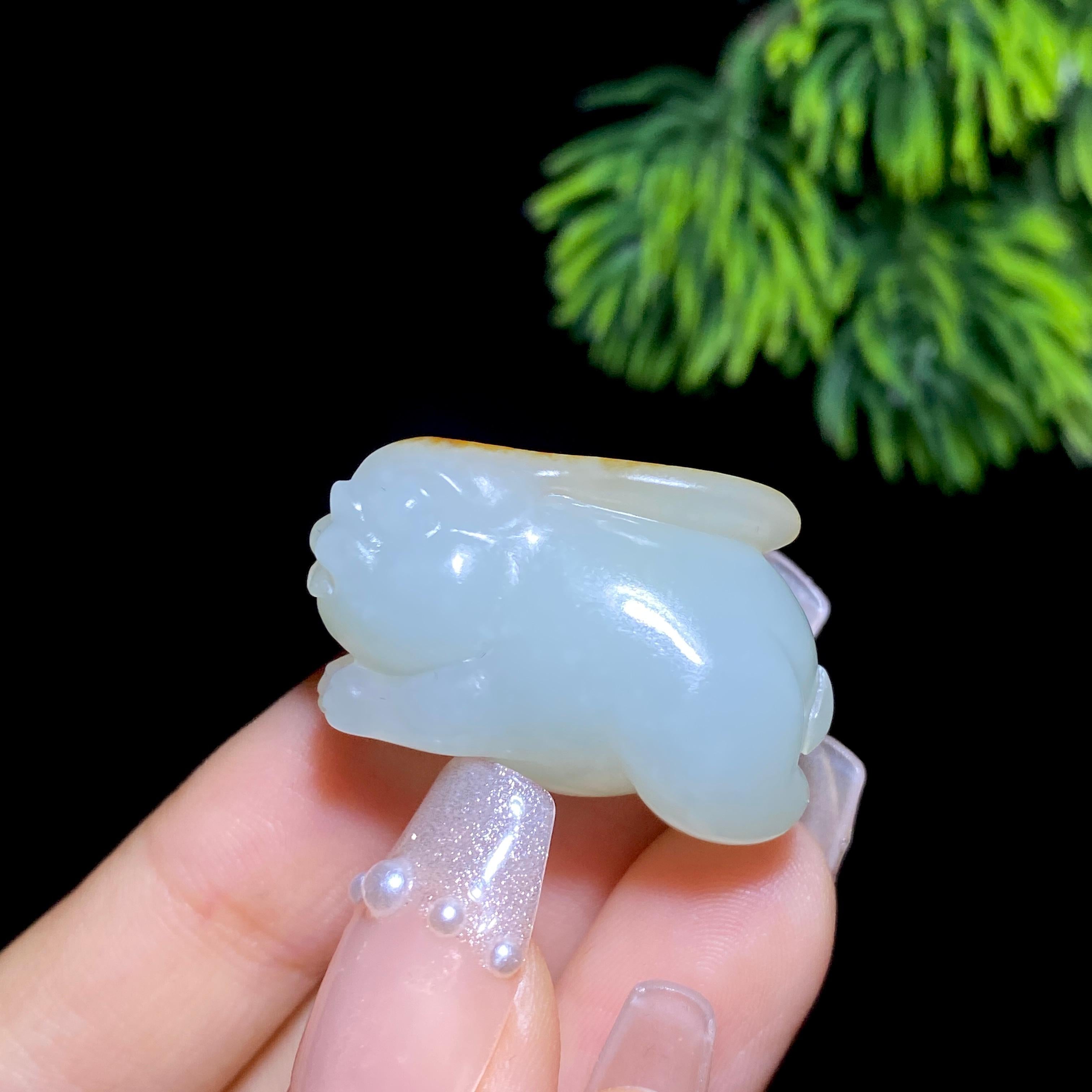 和田玉籽料兔子挂件（12.9g）