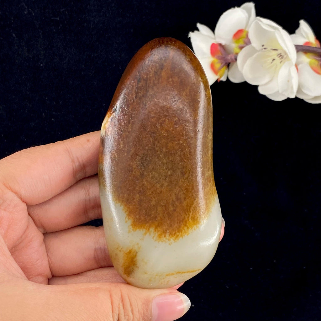 和田玉聚红皮籽料手把件（173.7g）