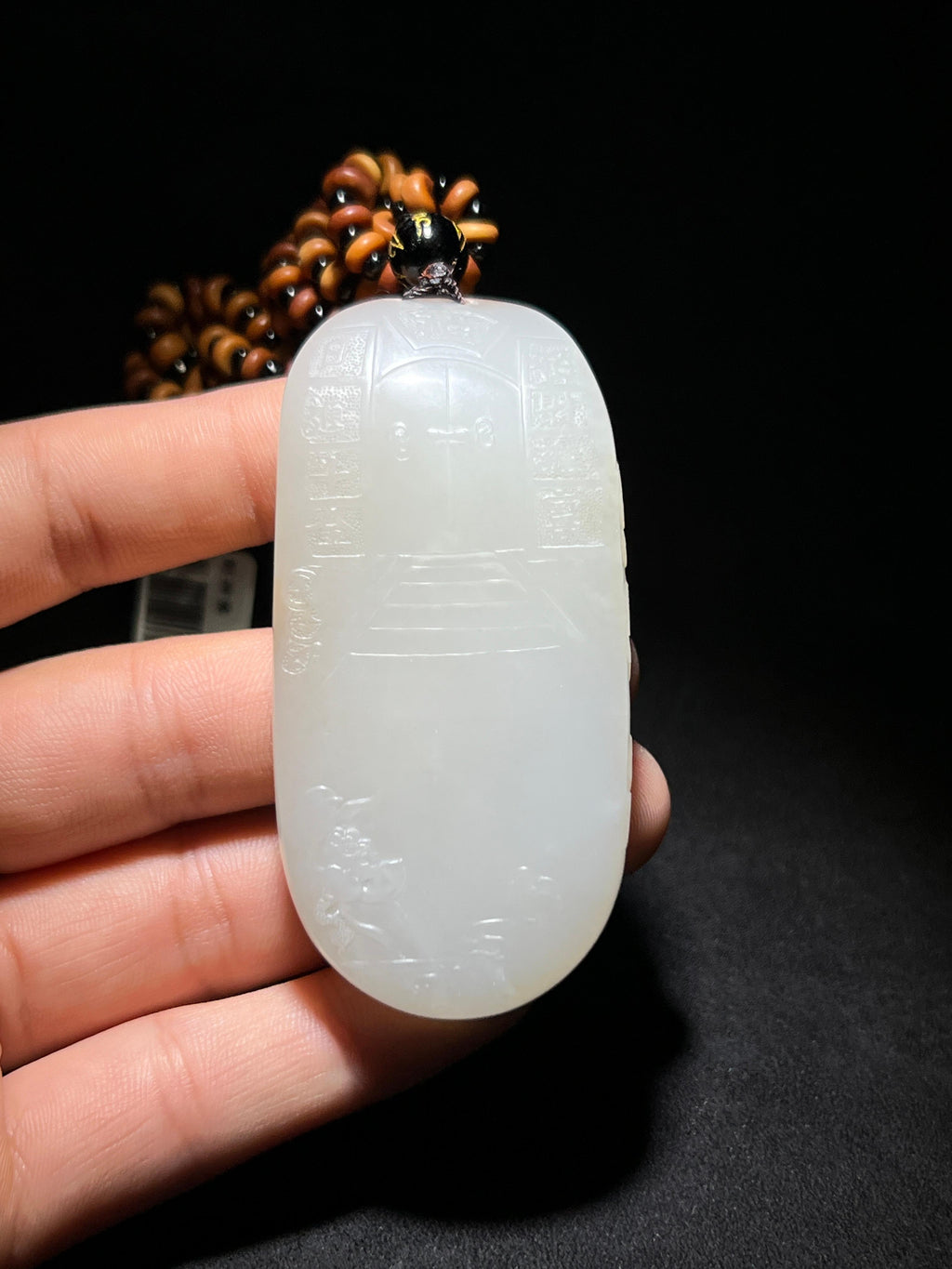 和田玉籽料弥勒佛和财神挂件（63.2g）