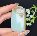 和田玉且末糖白龙头平安无事牌（51.2g）