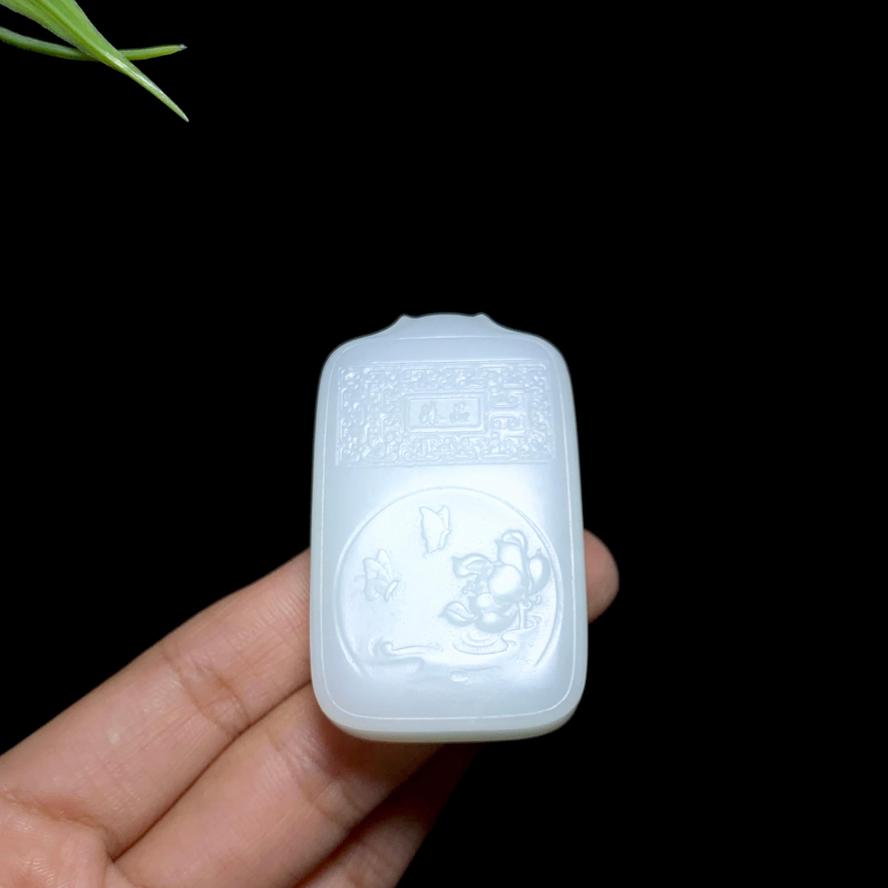 和田山料羊脂白玉观音（54.4g）