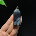 和田籽料糖青花三色无事牌挂件（36.2g）