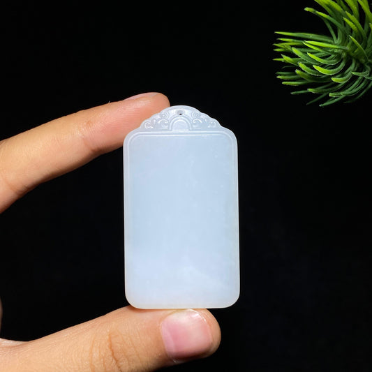和田玉白玉平安无事牌（34.5g）