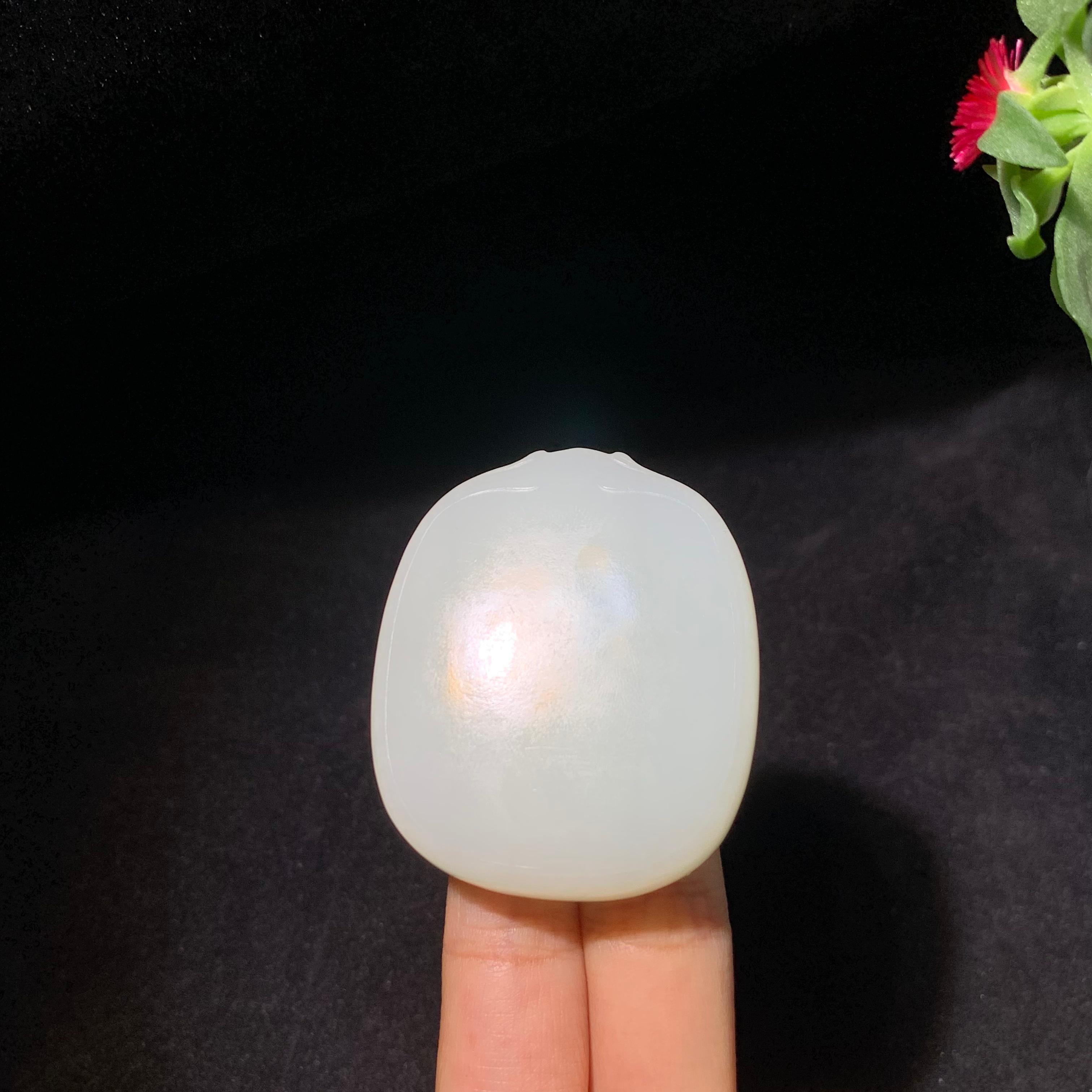 精品和田山料白玉无事牌挂件（64.0g）