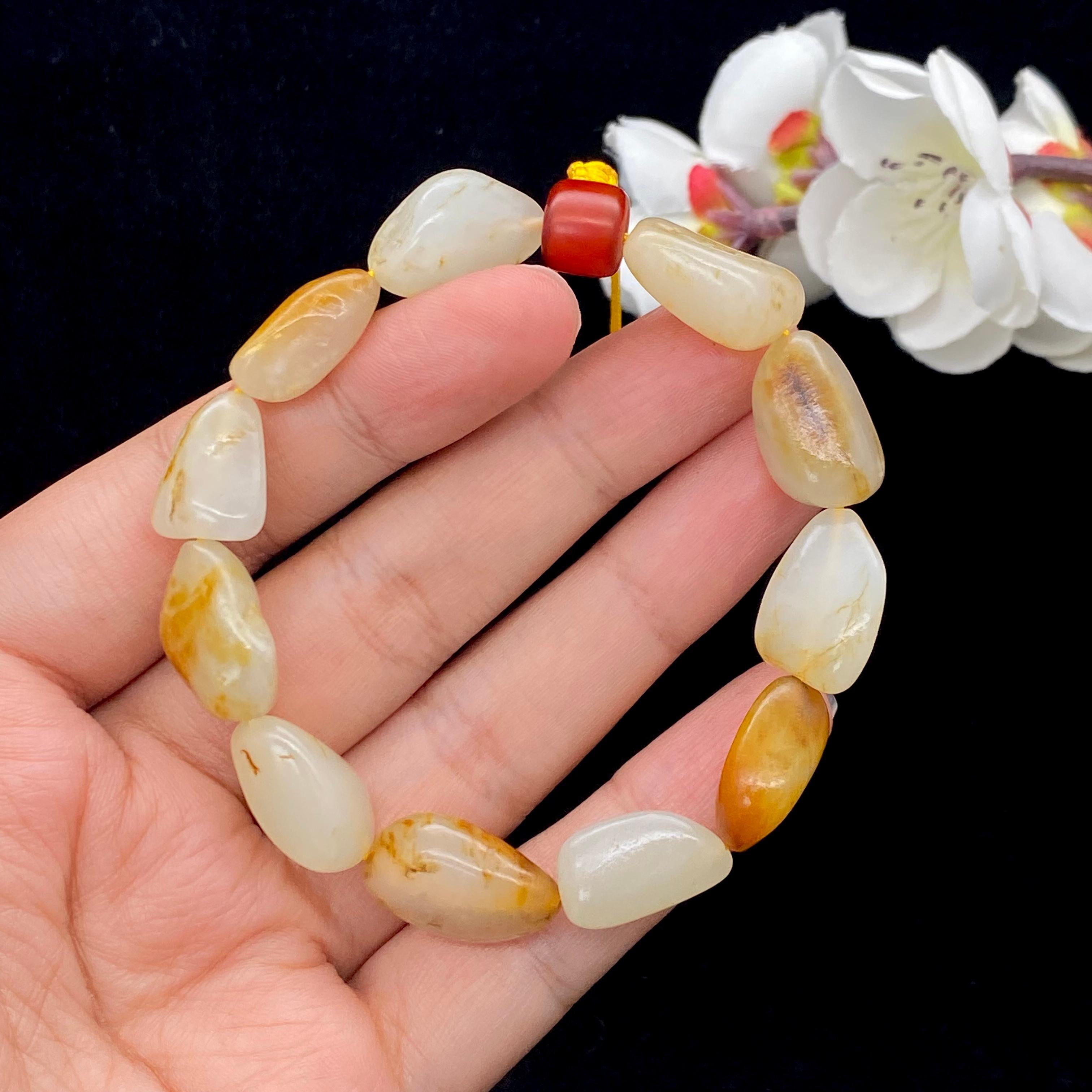 【超值推荐】和田玉洒金皮籽料【精品手串】（28.5g）