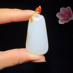和田玉糖白平安无事牌（17.3g）