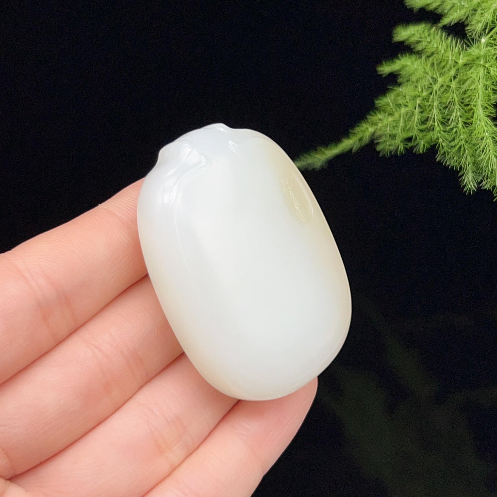 和田玉羊脂白玉糖白无事牌（48.2g）