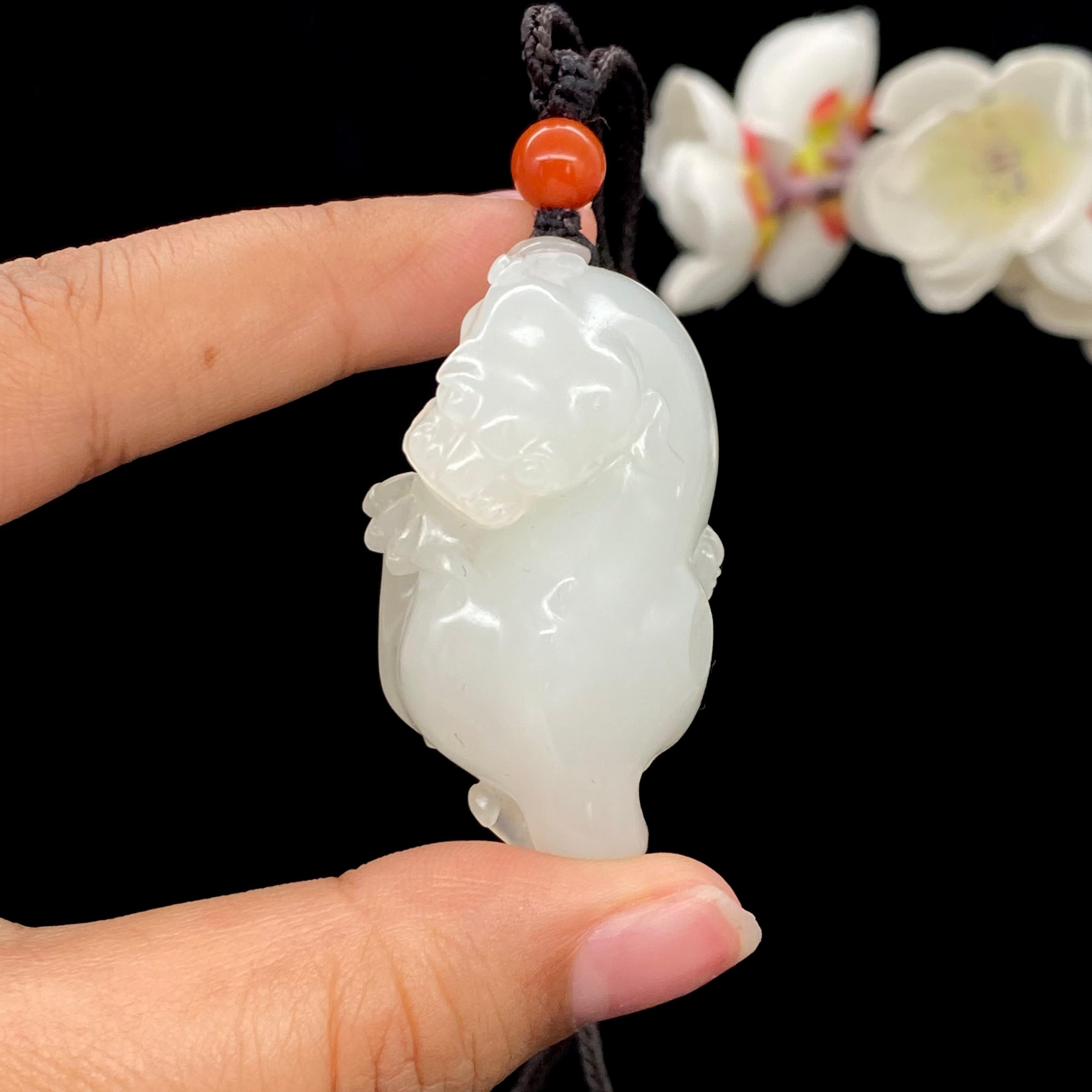 和田玉白玉籽料【回头貔貅】挂件（38.8g）