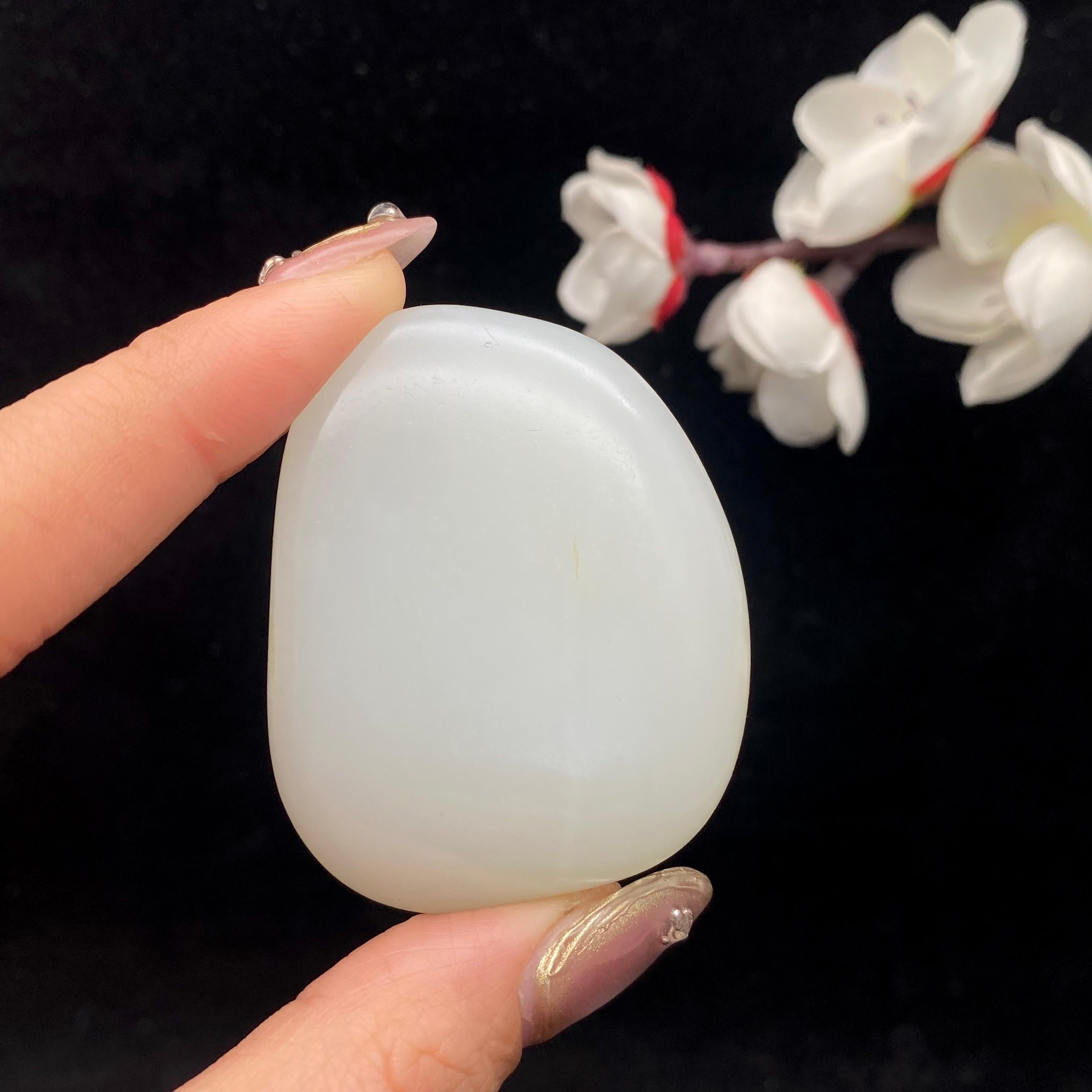 和田玉白玉籽料原石（53.2g）