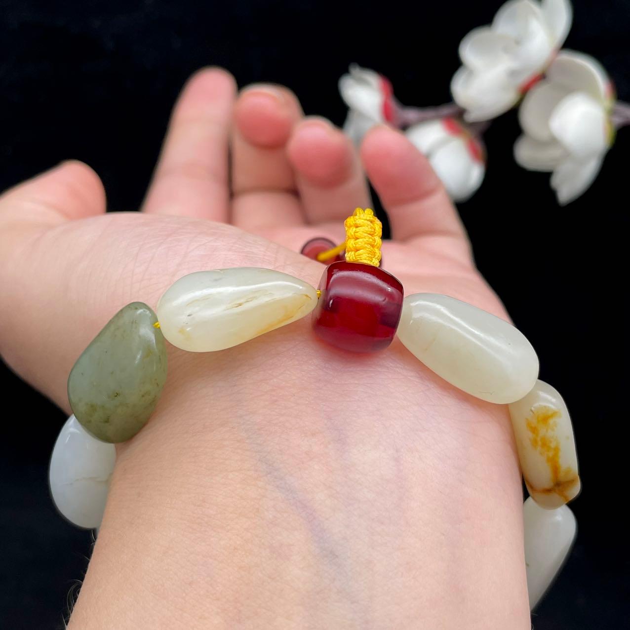 和田玉黄皮籽料【精品手串】（39.6g）