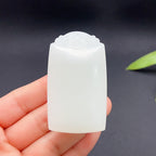 和田玉羊脂白玉平安无事牌玉牌（64.05g）