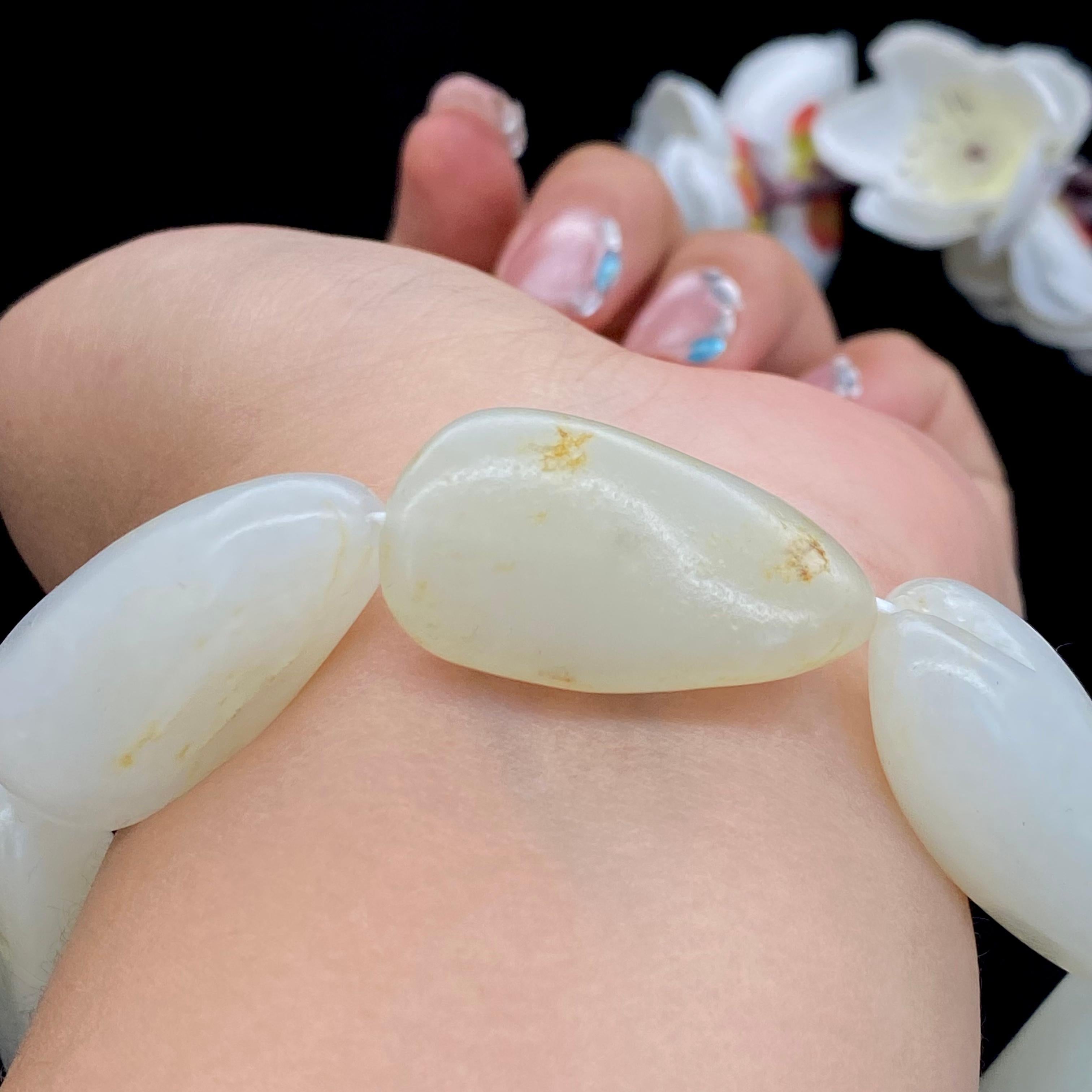 和田玉洒金皮【精品手串】（93.1g）