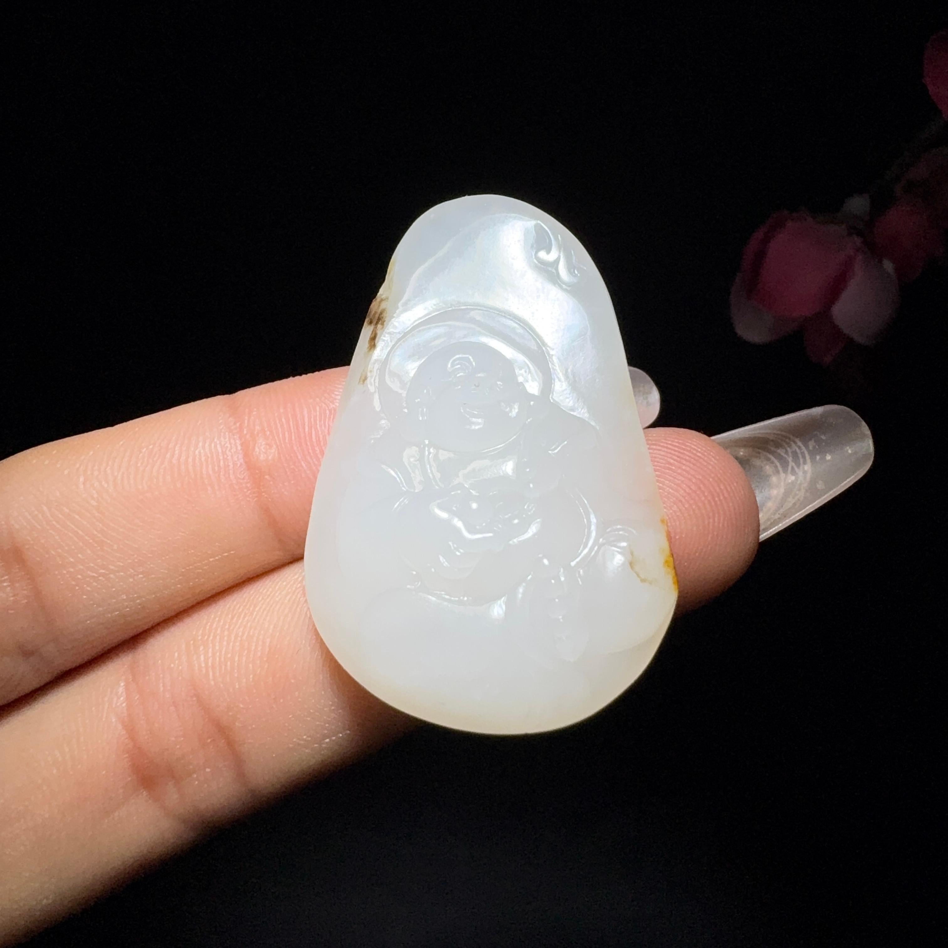 和田玉籽料挂件佛（12.9g）