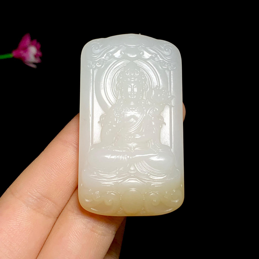 新疆山料糖白玉观音牌（35.0g）