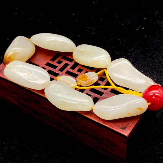 和田玉黄皮【精品手串】（61.4g）