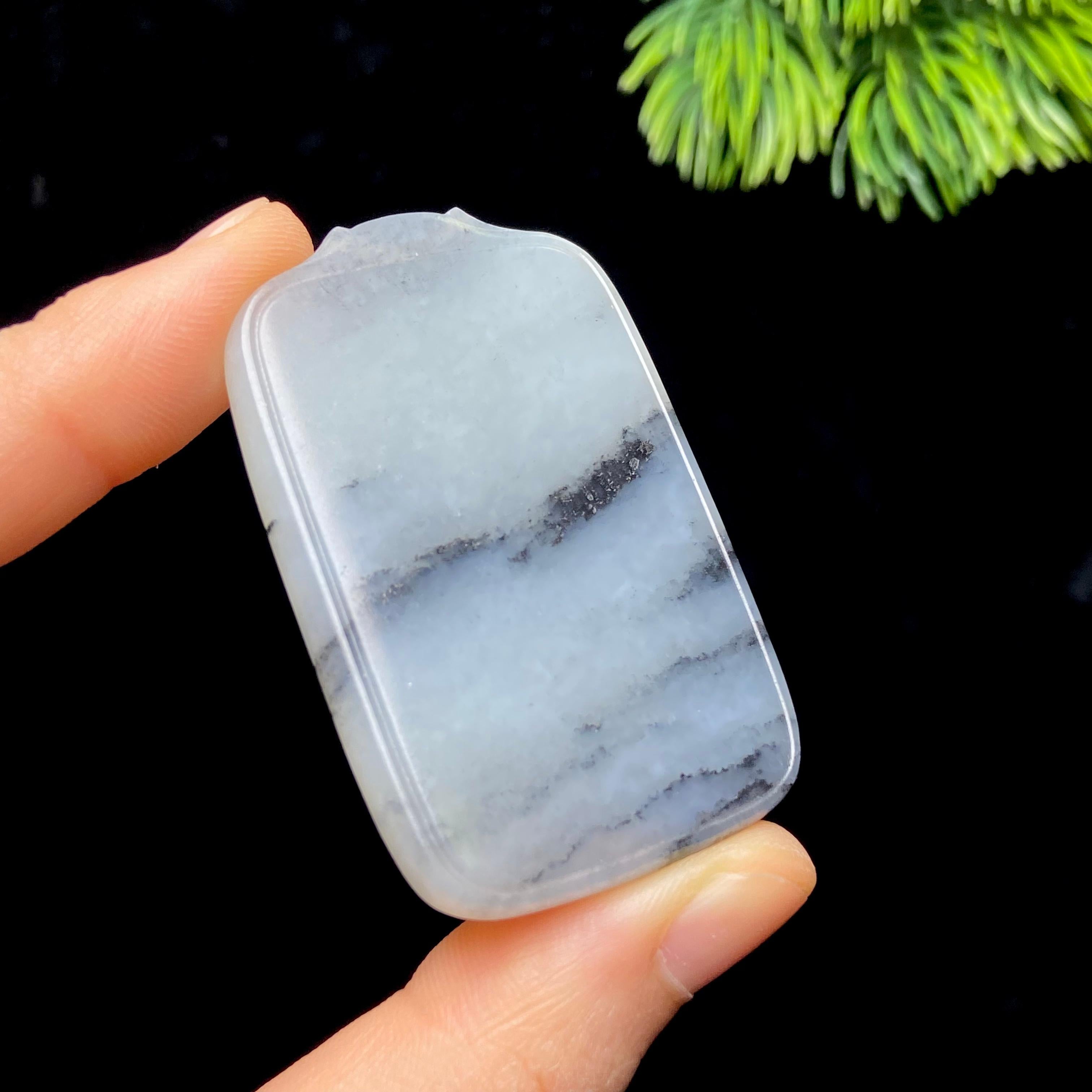 和田玉籽料青花无事牌（30.4g）