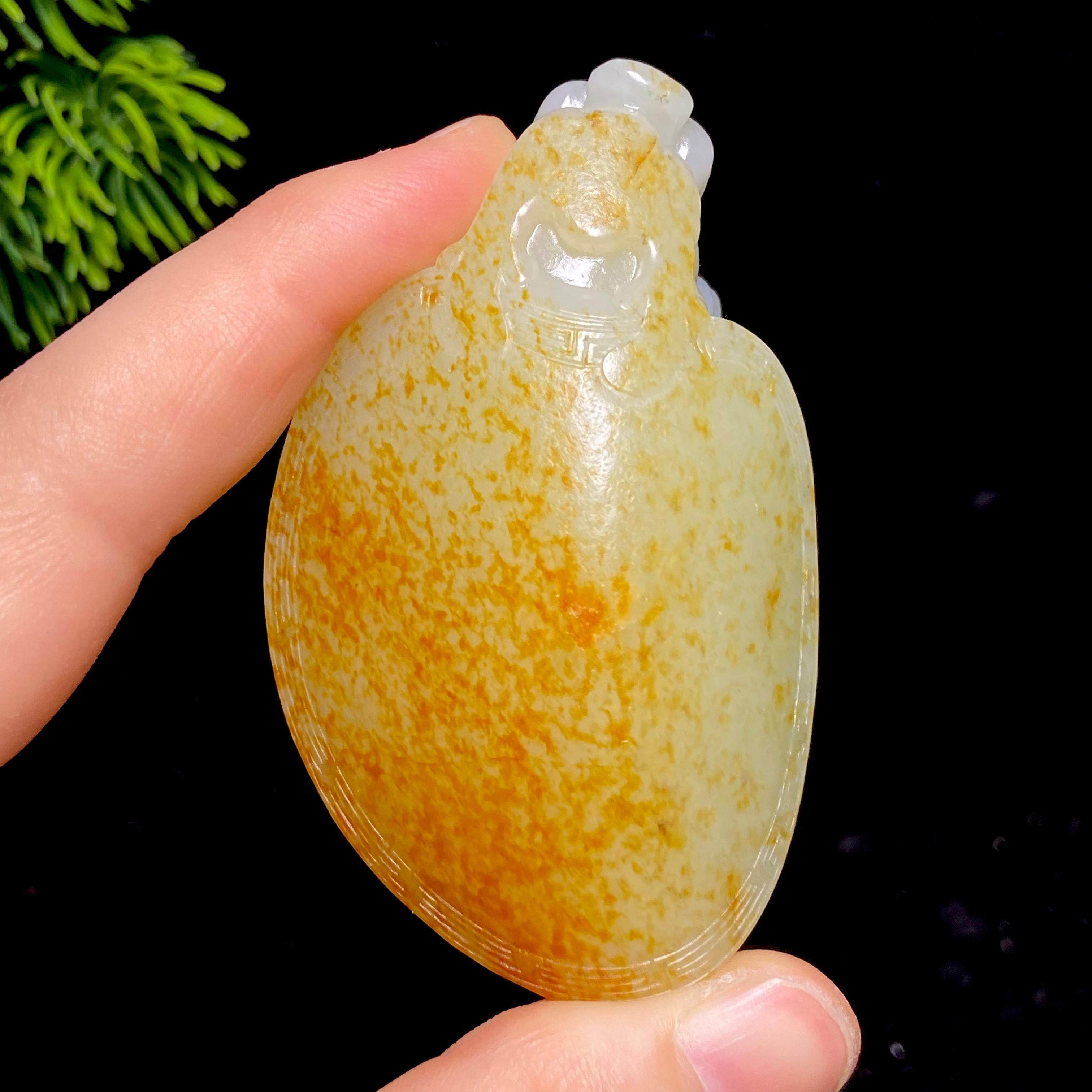 和田玉籽料龙龟把件（106.6g）