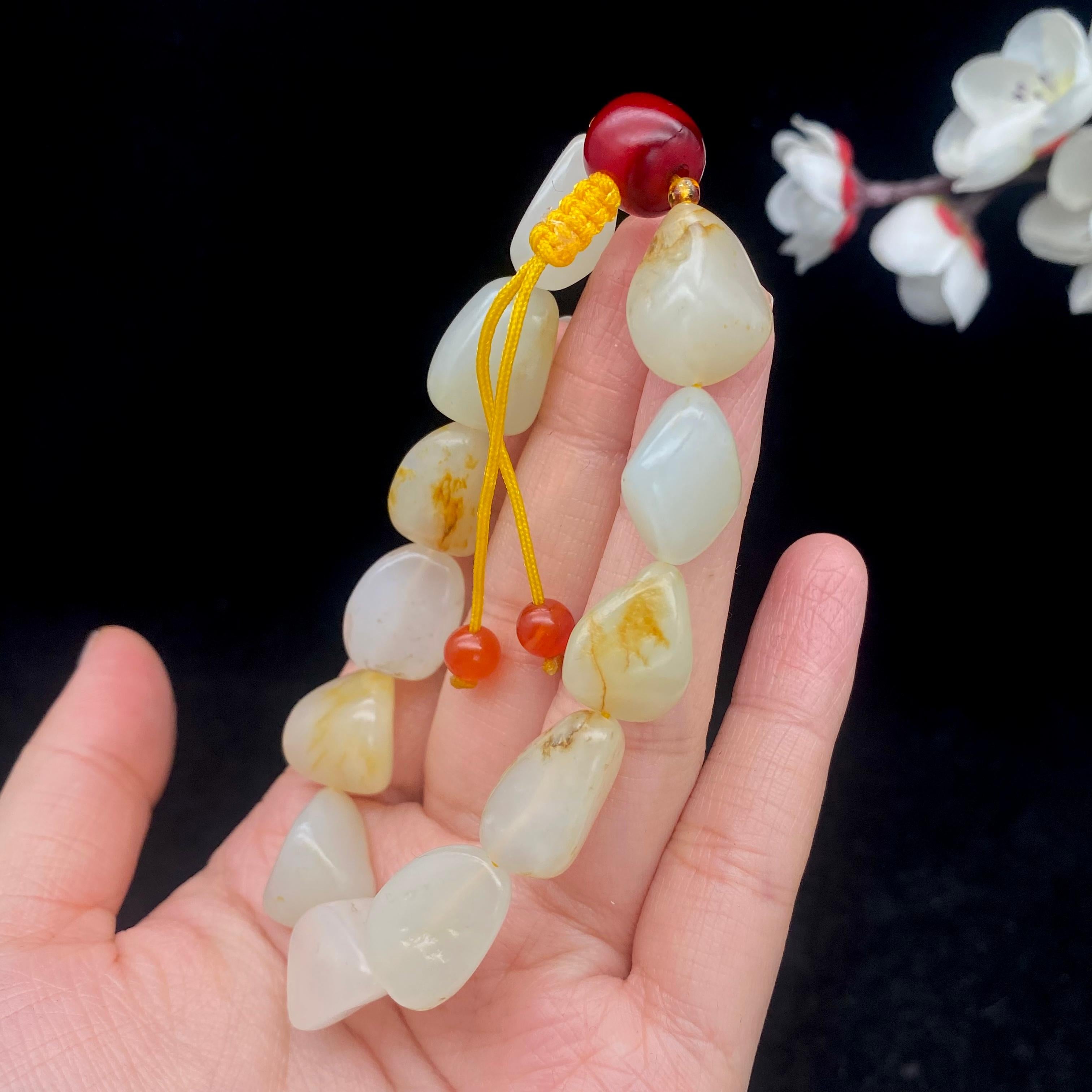 和田玉洒金皮籽料【精品手串】（39.3g）