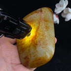 和田玉洒红皮籽料原石（339.4g）