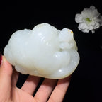 和田玉籽料手把件太平有象（528.0g）