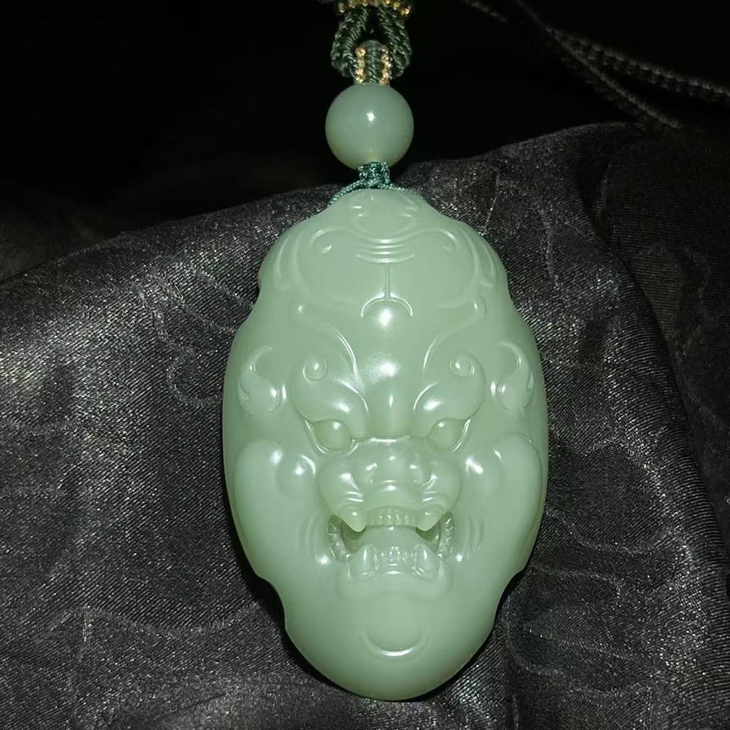 和田玉碧玉粉青守护（47.8g）