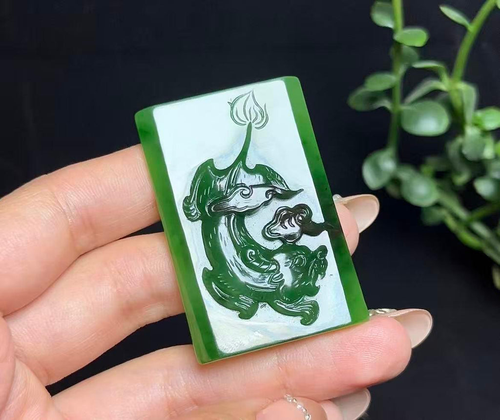 和田玉红皮碧玉貔貅牌（23.6g）