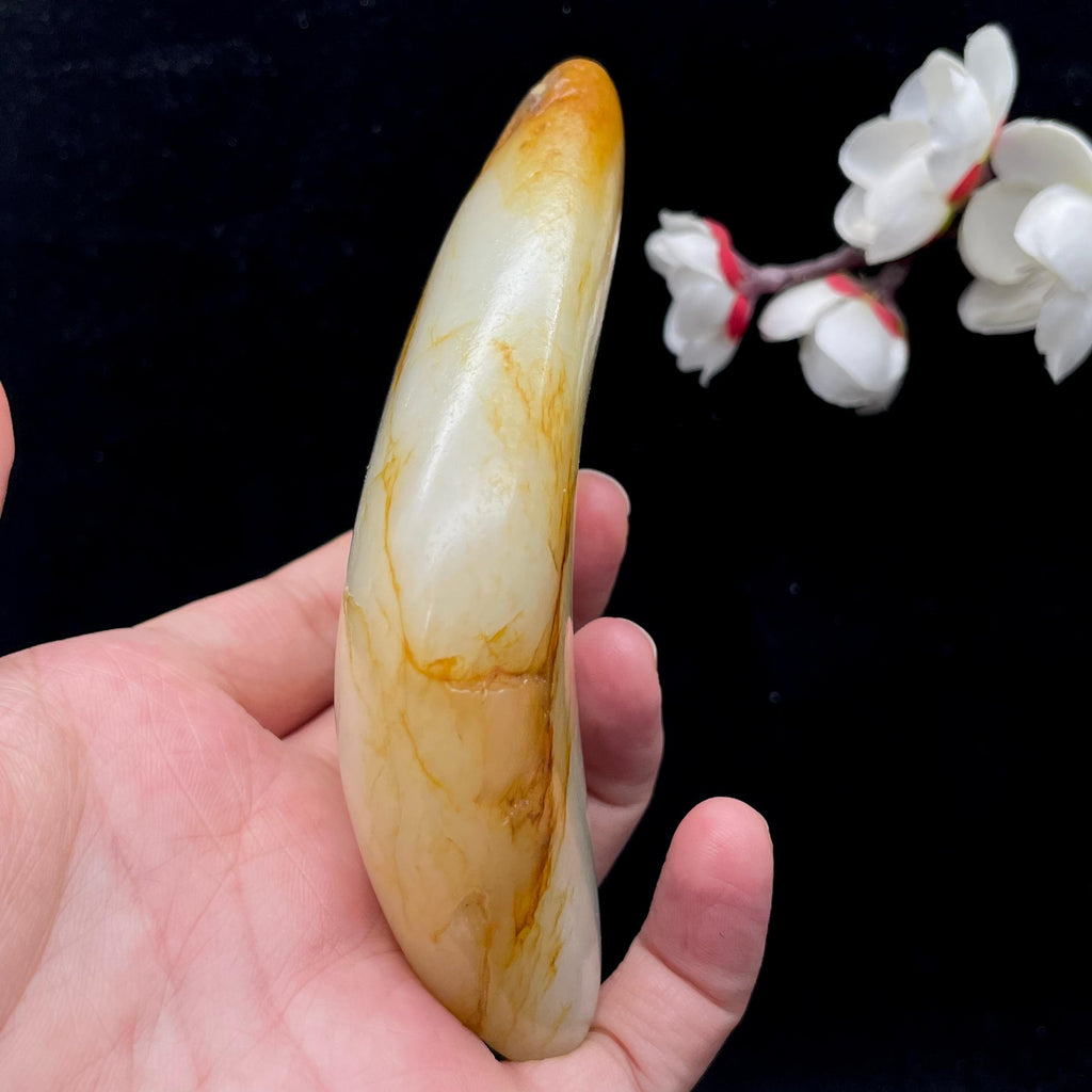 和田玉洒金皮籽料手把件（266.1g）