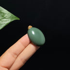 和田碧玉金镶扣头粉青吊坠（10.0g）