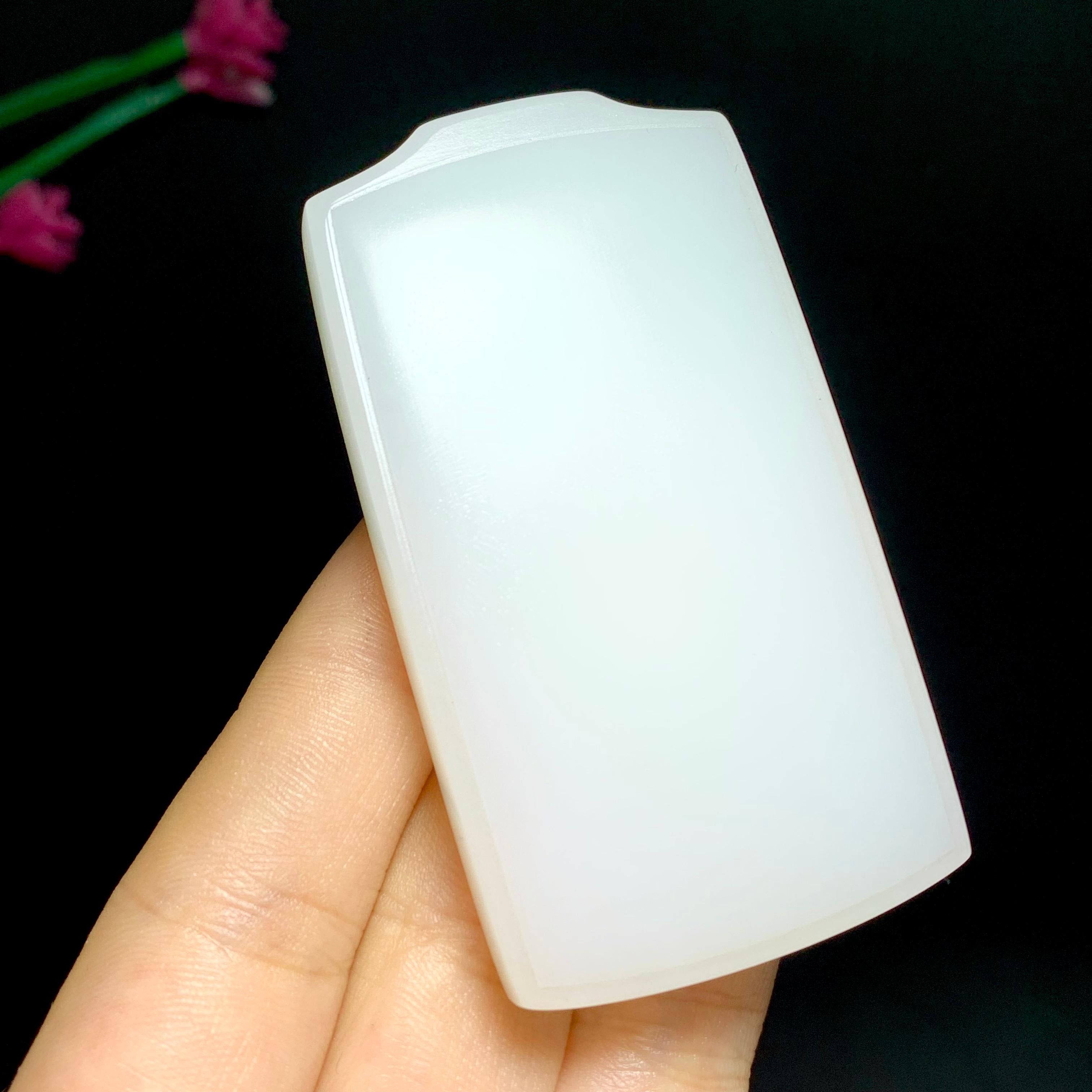 高品质和田玉羊脂白玉无事牌（73.5g）